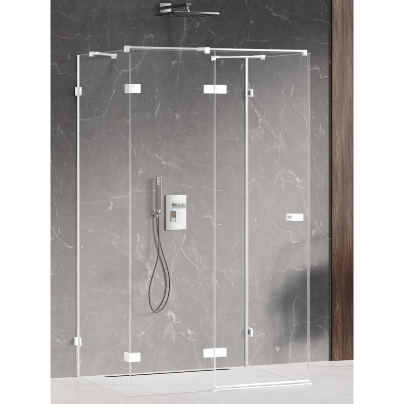 NZ2 KABINA AVEXA WHITE 1D PROSTOKĄTNA PRZYŚCIENNA L 110x80x200 CZYSTE 6mm POWŁOKA BIAŁY  NEW TRENDY EXK-2865