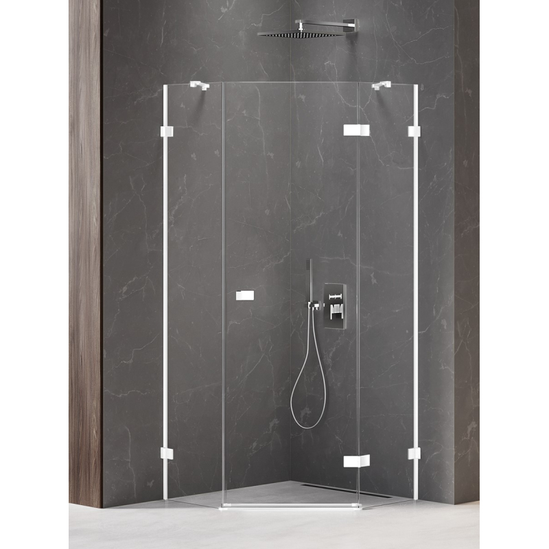 NZ2 KABINA AVEXA WHITE 1D PIĘCIOKĄTNA P 90x90x200 CZYSTE 6mm POWŁOKA BIAŁY  NEW TRENDY EXK-3865