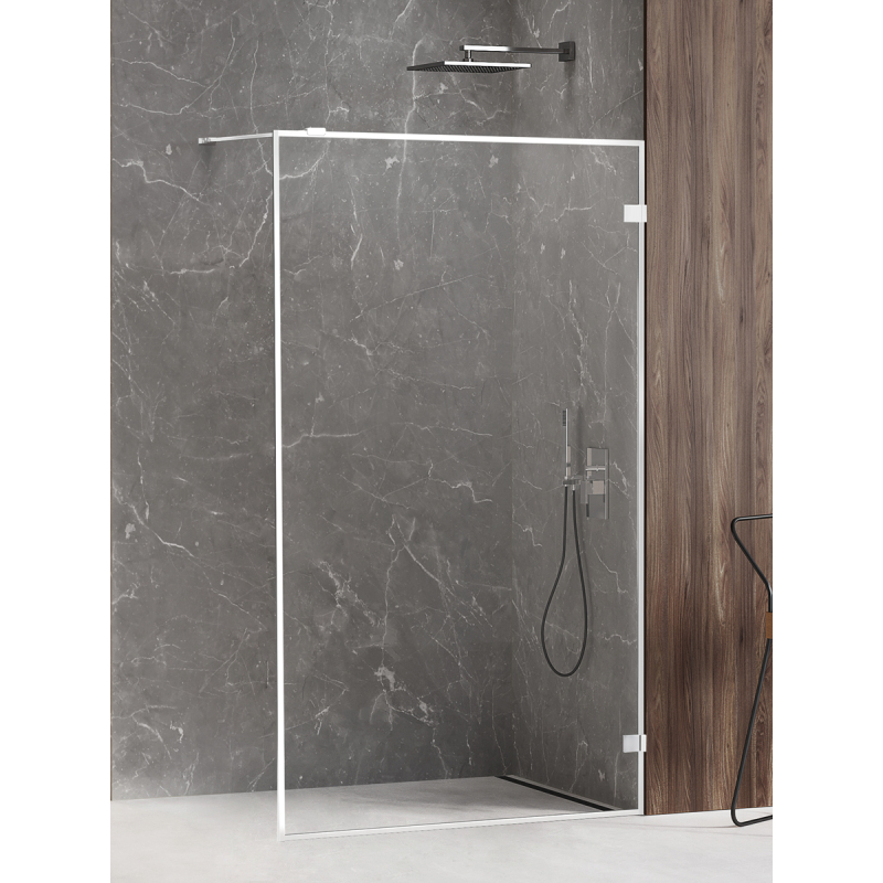 NZ4 KABINA AVEXA WHITE WALK-IN  110x200 CZYSTE 6mm POWŁOKA RAMKA ALU BIAŁY  NEW TRENDY EXK-2912