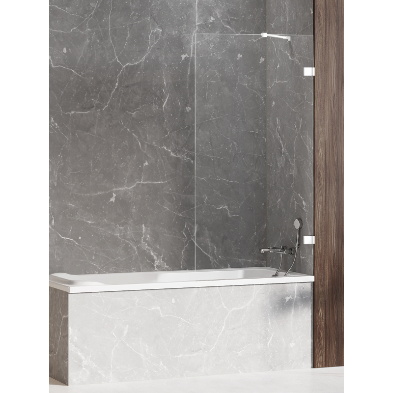 NZ4 PARAWAN NAWANNOWY AVEXA WHITE  100x150 CZYSTE 6mm POWŁOKA WSP. PROSTOPADŁY BIAŁY  NEW TRENDY EXK-2965-WP