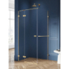 NZ4 KABINA AVEXA GOLD BRUSHED 1D PROSTOKĄTNA L 110x100x200 CZYSTE 6mm POWŁOKA WIESZAK ZŁOTY SZCZOTKOWANY NEW TRENDY EXK-3031