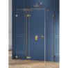 KABINA AVEXA GOLD BRUSHED 1D PROSTOKĄTNA PRZYŚCIENNA L 80x120x200 CZYSTE 6mm POWŁOKA ZŁOTY SZCZOTKOWANY NEW TRENDY EXK-3075