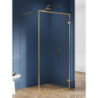 NZ4 KABINA AVEXA GOLD BRUSHED WALK-IN U 140x200 CZYSTE 6mm POWŁOKA RAMKA ALU ZŁOTY SZCZOTKOWANY NEW TRENDY EXK-3139