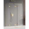 KABINA AVEXA GOLD SHINE 1D PROSTOKĄTNA PRZYŚCIENNA L 90x70x200 CZYSTE 6mm POWŁOKA ZŁOTY POŁYSK NEW TRENDY EXK-2100