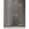 KABINA AVEXA GOLD SHINE 1D PIĘCIOKĄTNA ASYMETRYCZNA L 100x80x200 CZYSTE 6mm POWŁOKA DRZWI PRAWE ZŁOTY POŁYSK NEW TRENDY EXK-3847