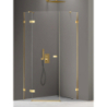 KABINA AVEXA GOLD SHINE 1D PIĘCIOKĄTNA ASYMETRYCZNA P 100x80x200 CZYSTE 6mm POWŁOKA DRZWI LEWE ZŁOTY POŁYSK NEW TRENDY EXK-3849