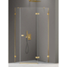 KABINA AVEXA GOLD SHINE 1D PIĘCIOKĄTNA ASYMETRYCZNA P 100x80x200 CZYSTE 6mm POWŁOKA DRZWI PRAWE ZŁOTY POŁYSK NEW TRENDY EXK-3850