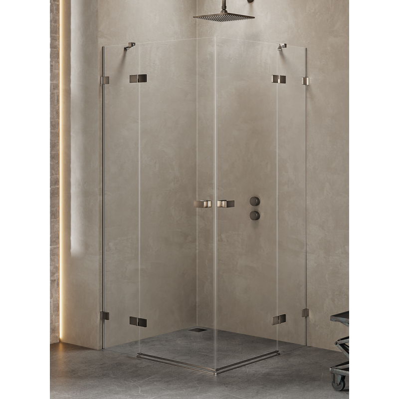 KABINA AVEXA GUNMETAL BRUSHED 2D PROSTOKĄTNA 90x100x200 CZYSTE 6mm POWŁOKA GUNMETAL SZCZOTKOWANY NEW TRENDY EXK-3385