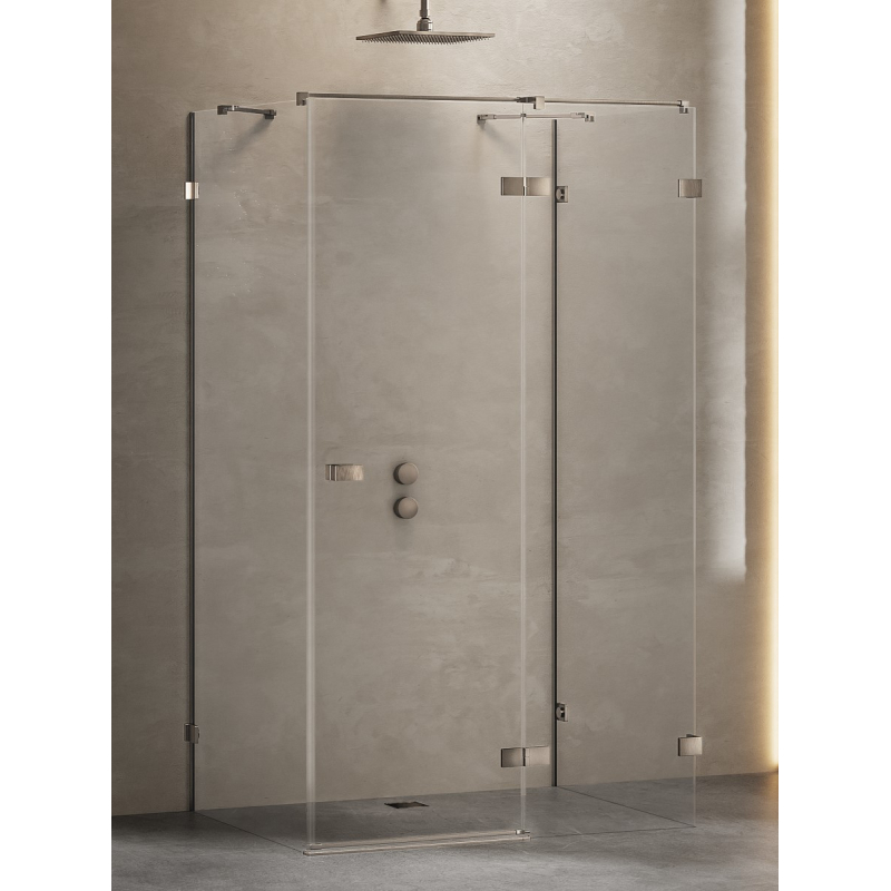 KABINA AVEXA GUNMETAL BRUSHED 1D PROSTOKĄTNA PRZYŚCIENNA P 80x100x200 CZYSTE 6mm POWŁOKA NEW TRENDY EXK-3436