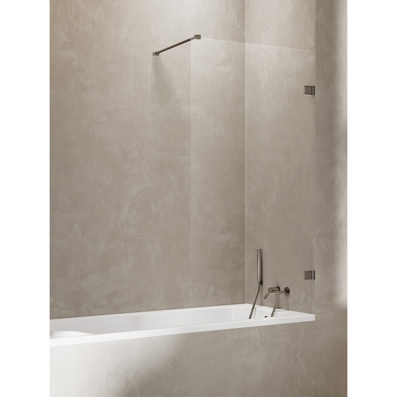 PARAWAN NAWANNOWY AVEXA GUNMETAL BRUSHED 70x150 CZYSTE 6mm POWŁOKA GUNMETAL SZCZOTKOWANY NEW TRENDY EXK-3517-WP