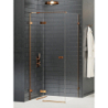KABINA AVEXA COPPER BRUSHED 1D PROSTOKĄTNA L 90x100x200 CZYSTE 6mm POWŁOKA COPPER SZCZOTKOWANY NEW TRENDY EXK-3554