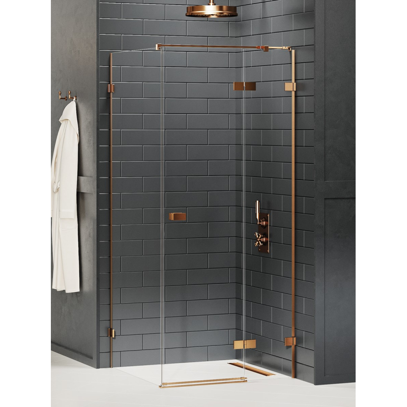 KABINA AVEXA COPPER BRUSHED 1D PROSTOKĄTNA P 110x90x200 CZYSTE 6mm POWŁOKA COPPER SZCZOTKOWANY NEW TRENDY EXK-3595