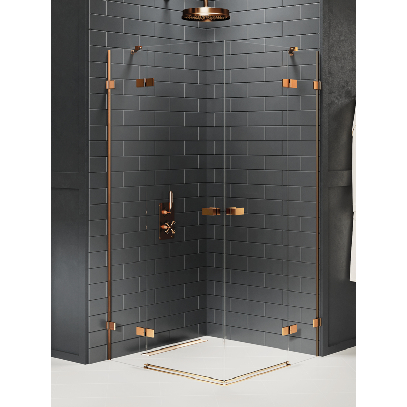 KABINA AVEXA COPPER BRUSHED 2D PROSTOKĄTNA 100x110x200 CZYSTE 6mm POWŁOKA COPPER SZCZOTKOWANY NEW TRENDY EXK-3678