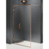 NZ4 KABINA AVEXA COPPER BRUSHED WALK-IN U 110x200 CZYSTE 6mm POWŁOKA RAMKA ALU COPPER SZCZOTKOWANY NEW TRENDY EXK-3800