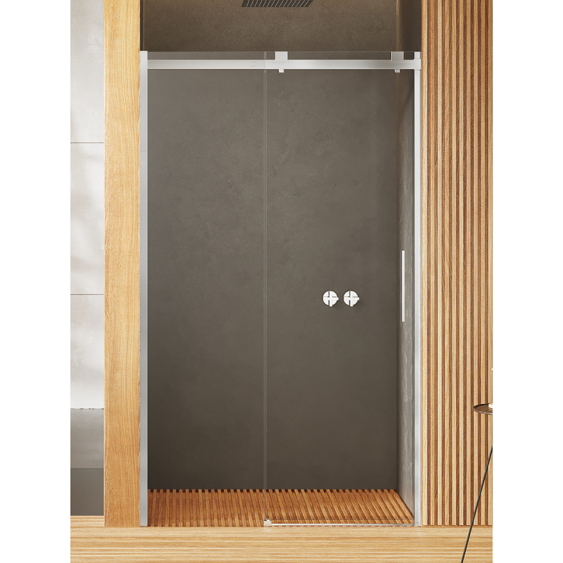 DRZWI WNĘKOWE SOFTI 1D U 110x200 CZYSTE 8mm POWŁOKA CHROM POŁYSK NEW TRENDY EXK-3896