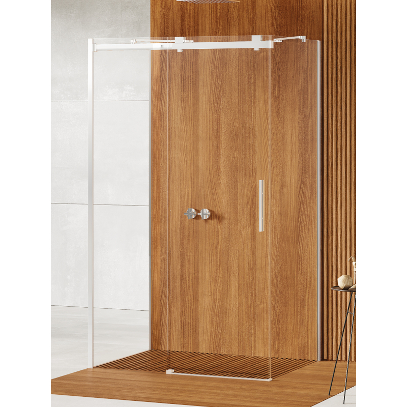 NZ4 KABINA SOFTI 1D PROSTOKĄTNA PRZYŚCIENNA U 140x100x200 CZYSTE 8mm POWŁOKA CHROM POŁYSK NEW TRENDY EXK-3949