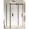 NZ4 KABINA SOFTI BLACK 1D PROSTOKĄTNA PRZYŚCIENNA U 140x90x200 CZYSTE 8mm POWŁOKA CZARNY MAT NEW TRENDY EXK-4003