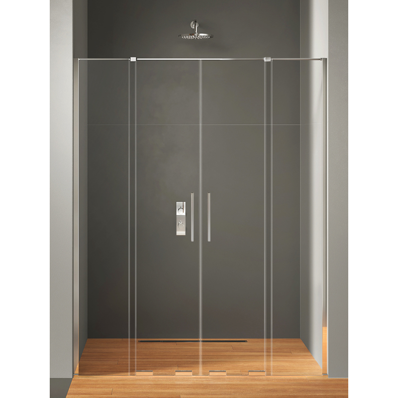 NZ4 DRZWI WNĘKOWE SMART 2D U 150x200 CZYSTE 8mm POWŁOKA CHROM POŁYSK NEW TRENDY EXK-4016