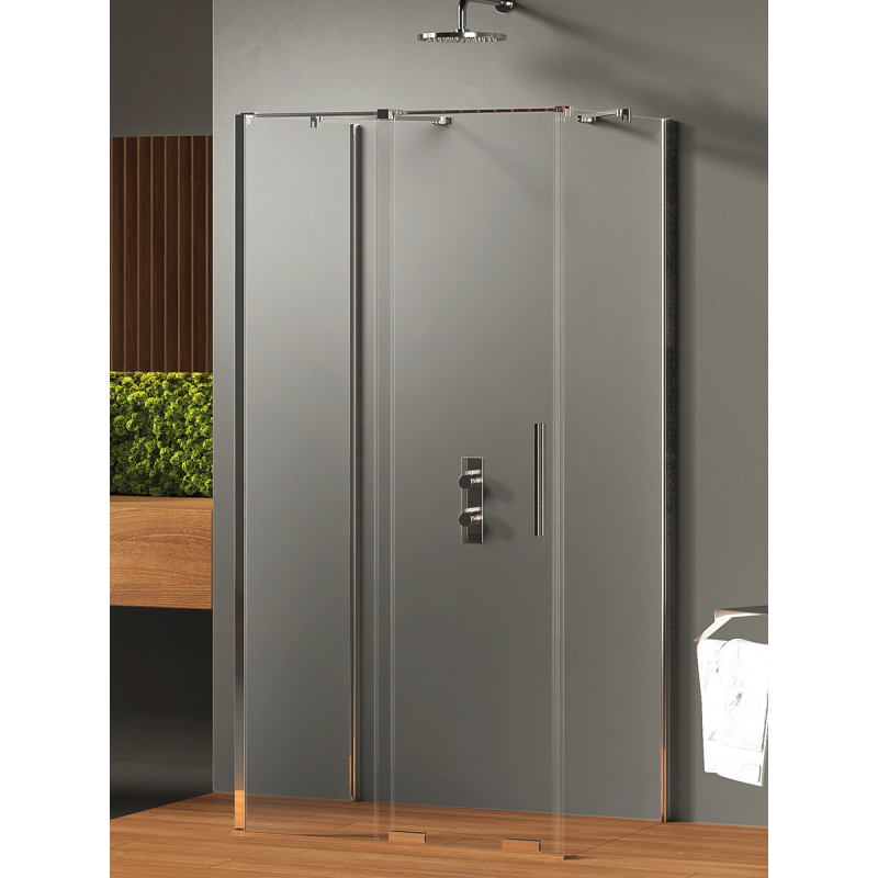 NZ4 KABINA SMART 1D PROSTOKĄTNA PRZYŚCIENNA U 130x100x200 CZYSTE 8mm POWŁOKA CHROM POŁYSK NEW TRENDY EXK-4081