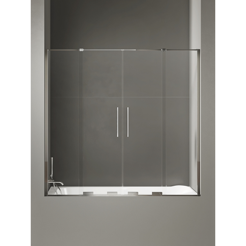 NZ4 PARAWAN NAWANNOWY SMART 2D U 160x150 CZYSTE 8mm POWŁOKA CHROM POŁYSK NEW TRENDY EXK-4106