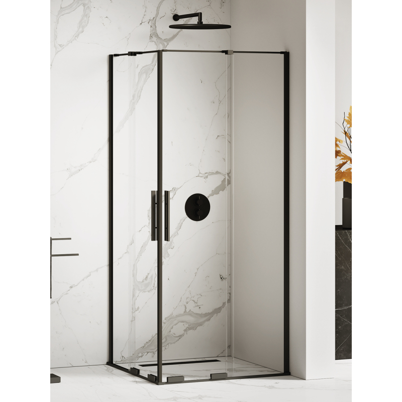 KABINA SMART BLACK 2D PROSTOKĄTNA U 90x100x200 CZYSTE 8mm POWŁOKA CZARNY MAT NEW TRENDY EXK-4165