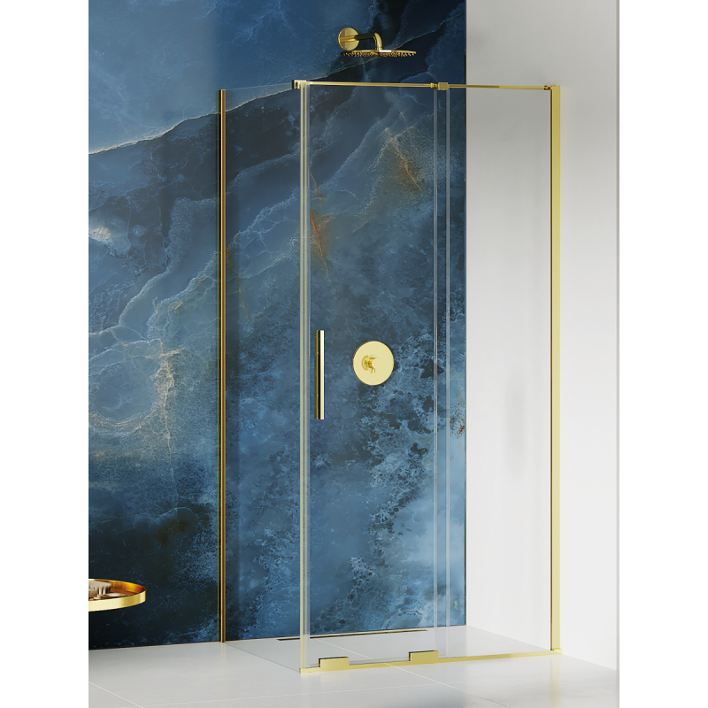 NZ4 KABINA SMART LIGHT GOLD 1D PROSTOKĄTNA U 150x90x200 CZYSTE 8mm POWŁOKA LIGHT GOLD POŁYSK NEW TRENDY EXK-4254