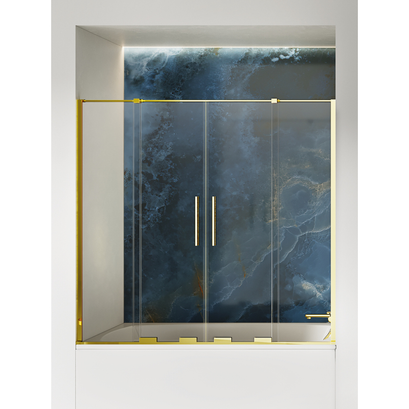 NZ4 PARAWAN NAWANNOWY SMART LIGHT GOLD 2D U 140x150 CZYSTE 8mm POWŁOKA LIGHT GOLD POŁYSK NEW TRENDY EXK-4312
