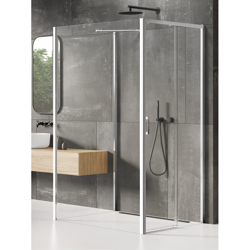 NZ2 KABINA PRIME 1D KWADRATOWA PRZYŚCIENNA P 110x110x200 CZYSTE 6mm POWŁOKA CHROM POŁYSK NEW TRENDY K-1584