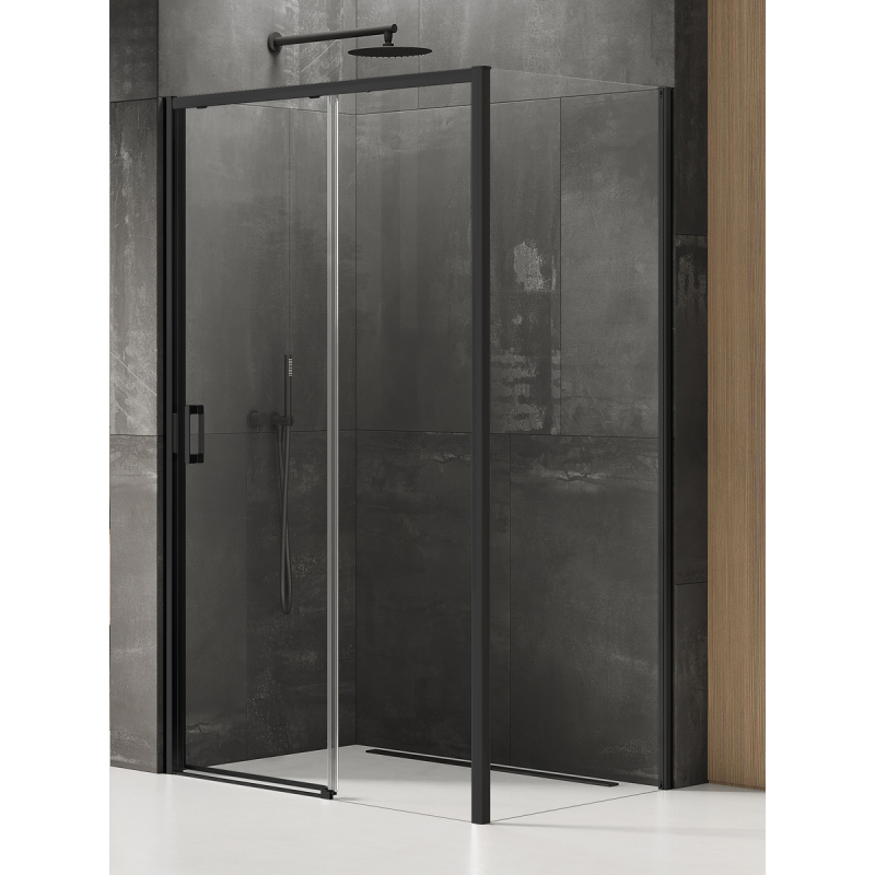 KABINA PRIME BLACK 1D PROSTOKĄTNA P 140x100x200 CZYSTE 6mm POWŁOKA CZARNY MAT NEW TRENDY K-1323