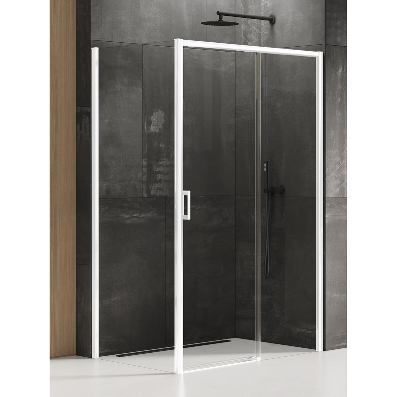 NZ4 KABINA PRIME WHITE 1D PROSTOKĄTNA P 140x70x200 CZYSTE 6mm POWŁOKA BIAŁY  NEW TRENDY D-0409A/D-0218B