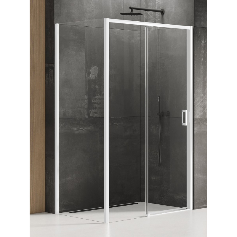 NZ4 KABINA PRIME WHITE 1D PROSTOKĄTNA L 150x100x200 CZYSTE 6mm POWŁOKA BIAŁY  NEW TRENDY K-1379