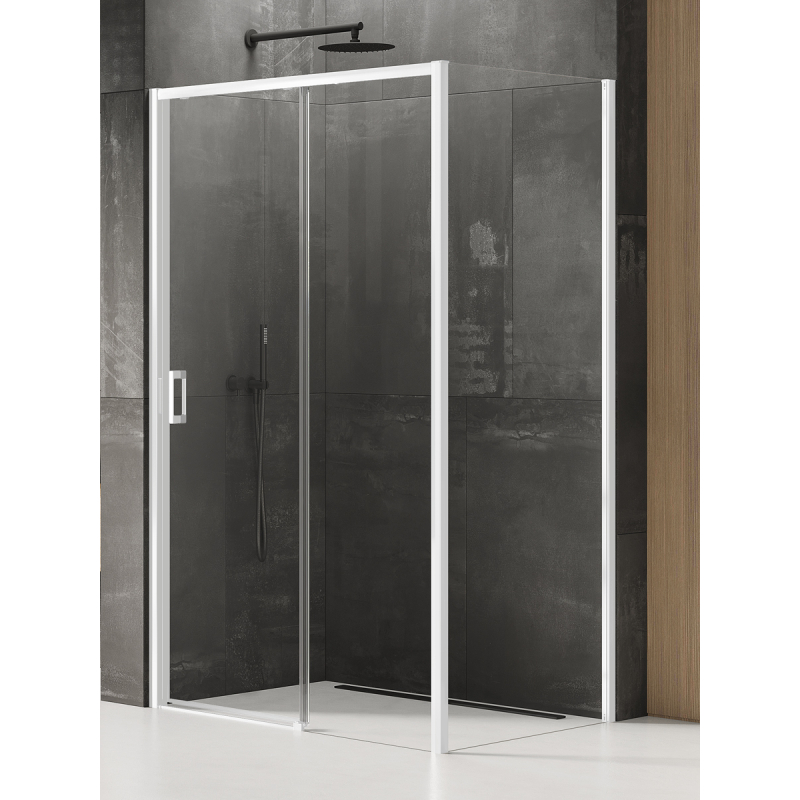 NZ4 KABINA PRIME WHITE 1D PROSTOKĄTNA P 140x80x200 CZYSTE 6mm POWŁOKA BIAŁY  NEW TRENDY K-1401