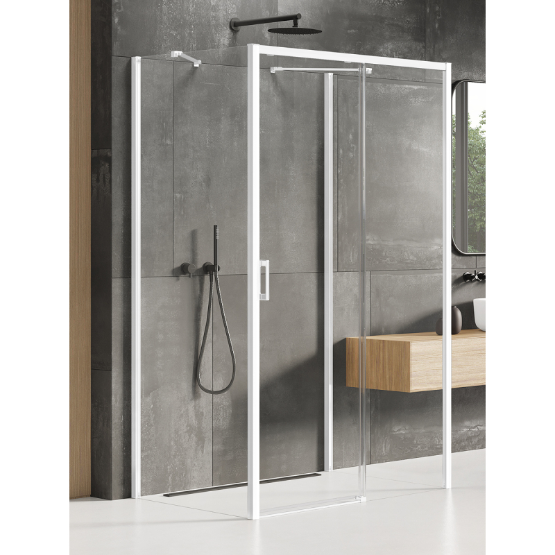 NZ4 KABINA PRIME WHITE 1D PROSTOKĄTNA PRZYŚCIENNA P 120x100x200 CZYSTE 6mm POWŁOKA BIAŁY NEW TRENDY K-1043