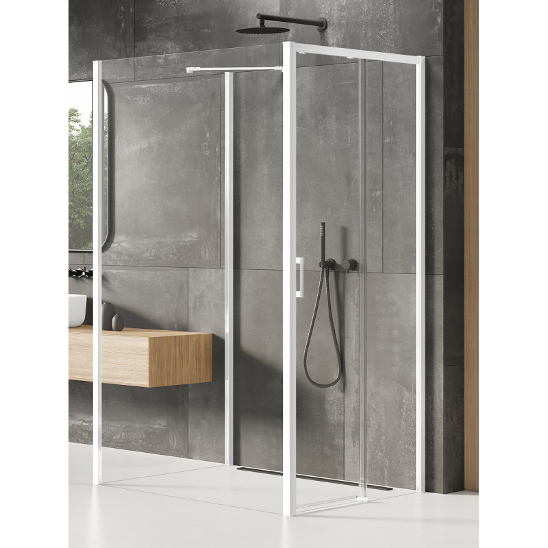 NZ4 KABINA PRIME WHITE 1D PROSTOKĄTNA PRZYŚCIENNA P 110x120x200 CZYSTE 6mm POWŁOKA BIAŁY  NEW TRENDY K-1573
