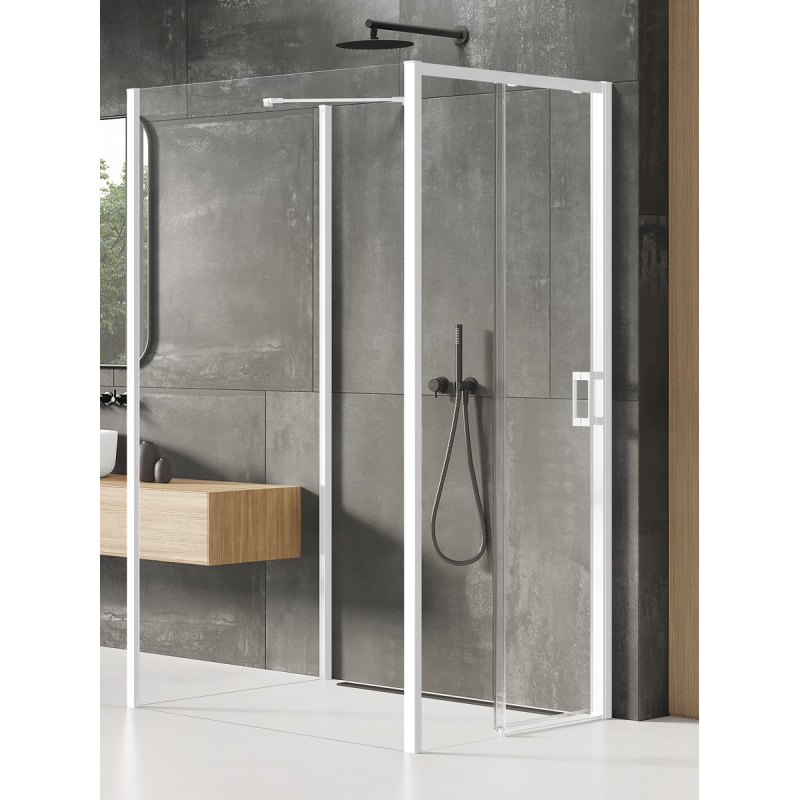 NZ4 KABINA PRIME WHITE 1D PROSTOKĄTNA PRZYŚCIENNA L 120x100x200 CZYSTE 6mm POWŁOKA BIAŁY NEW TRENDY K-1423