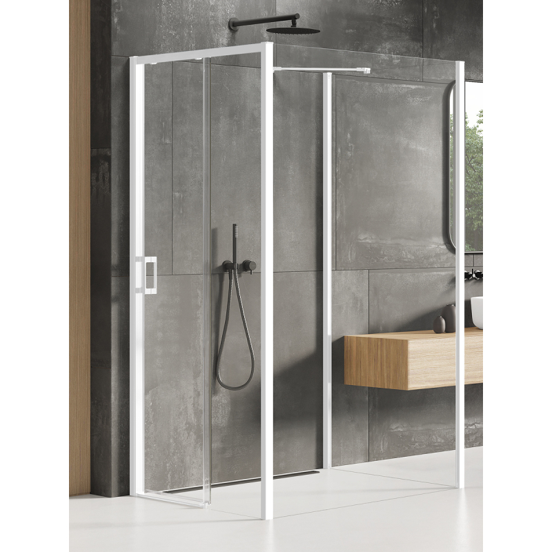 NZ4 KABINA PRIME WHITE 1D PROSTOKĄTNA PRZYŚCIENNA P 100x90x200 CZYSTE 6mm POWŁOKA BIAŁY  NEW TRENDY K-1426