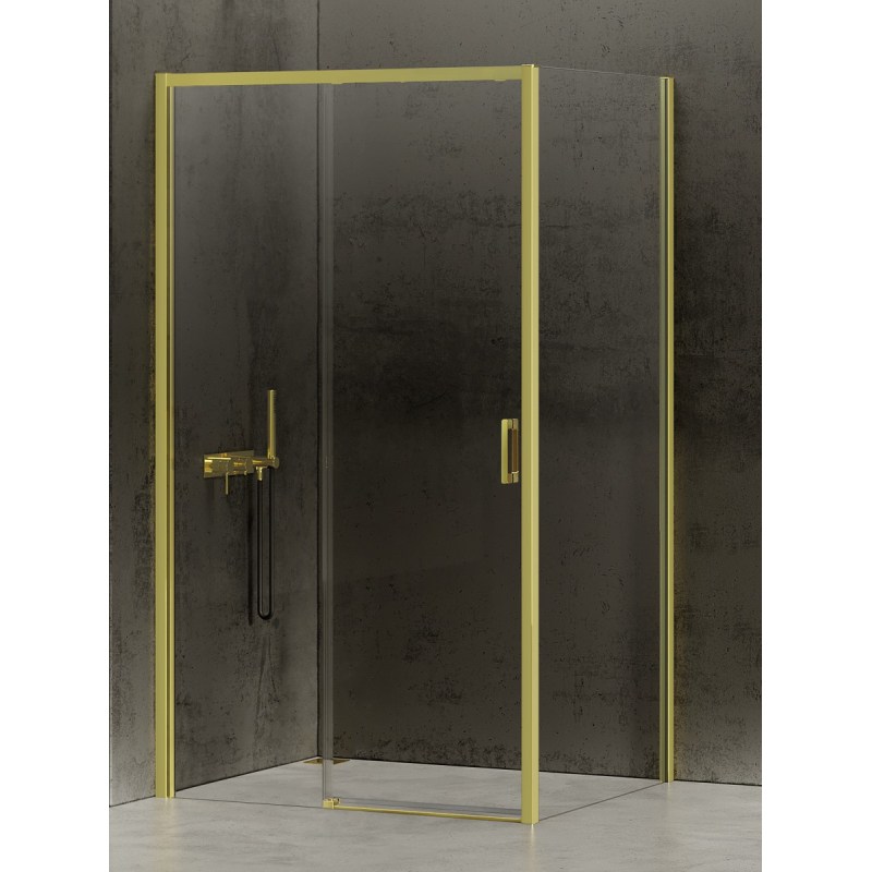 NZ4 KABINA PRIME LIGHT GOLD 1D PROSTOKĄTNA L 140x100x200 CZYSTE 6mm POWŁOKA LIGHT GOLD POŁYSK NEW TRENDY D-0428A/D-0225B