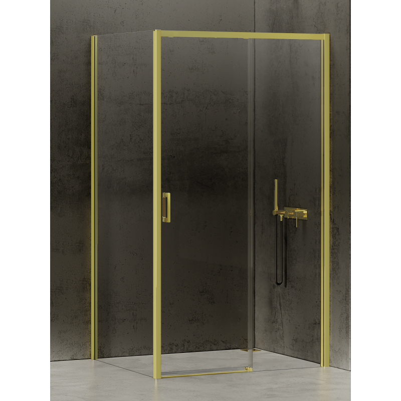 NZ4 KABINA PRIME LIGHT GOLD 1D PROSTOKĄTNA P 140x100x200 CZYSTE 6mm POWŁOKA LIGHT GOLD POŁYSK NEW TRENDY D-0429A/D-0225B