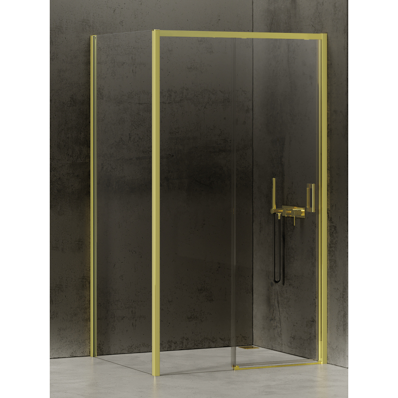 NZ4 KABINA PRIME LIGHT GOLD 1D PROSTOKĄTNA L 100x80x200 CZYSTE 6mm POWŁOKA LIGHT GOLD POŁYSK NEW TRENDY K-1437