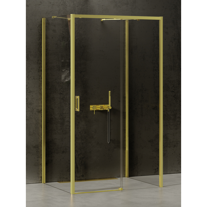 NZ4 KABINA PRIME LIGHT GOLD 1D PROSTOKĄTNA PRZYŚCIENNA P 140x90x200 CZYSTE 6mm POWŁOKA LIGHT GOLD POŁYSK NEW TRENDY K-1146