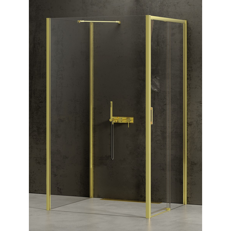 NZ4 KABINA PRIME LIGHT GOLD 1D PROSTOKĄTNA PRZYŚCIENNA P 110x120x200 CZYSTE 6mm POWŁOKA LIGHT GOLD POŁYSK NEW TRENDY K-1645