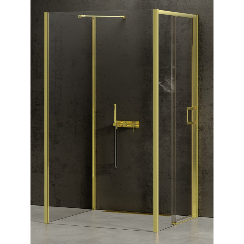 NZ4 KABINA PRIME LIGHT GOLD 1D PROSTOKĄTNA PRZYŚCIENNA L 120x110x200 CZYSTE 6mm POWŁOKA LIGHT GOLD POŁYSK NEW TRENDY K-1556