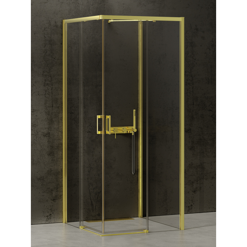 NZ4 KABINA PRIME LIGHT GOLD 2D PROSTOKĄTNA PRZYŚCIENNA L 90x70x200 CZYSTE 6mm POWŁOKA LIGHT GOLD POŁYSK NEW TRENDY K-1188