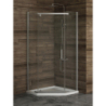 KABINA NEW KOMFORT BLACK 1D PIĘCIOKĄTNA U 100x80x195 CZYSTE 8mm POWŁOKA CZARNY MAT NEW TRENDY K-0810