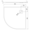 BRODZIK MORI PÓŁOKRĄGŁY BIAŁY KONGLOMERATOWY 90x90x3  BIAŁY   NEW TRENDY B-0451