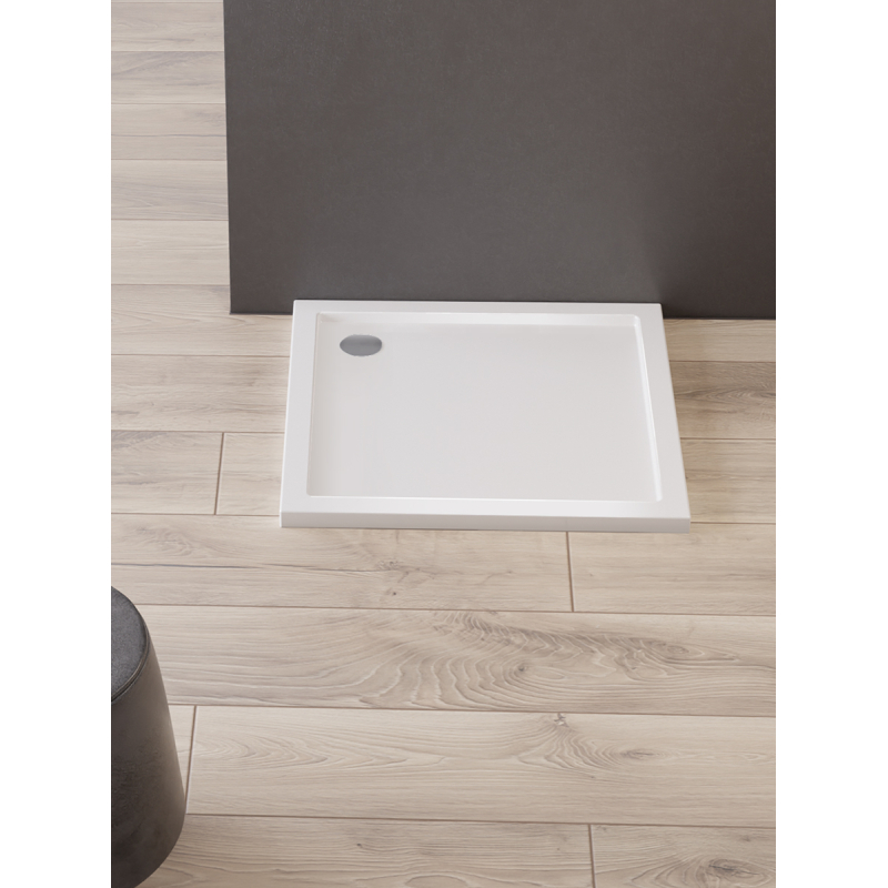 BRODZIK NEW CANTARE KWADRATOWY BIAŁY AKRYLOWY 90x90x4,5 BIAŁY   NEW TRENDY B-0421