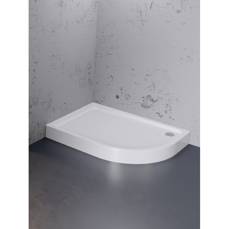 BRODZIK NEW MAXIMA ASYMETRYCZNY L BIAŁY AKRYLOWY 100x80x14 BIAŁY NEW TRENDY B-0374