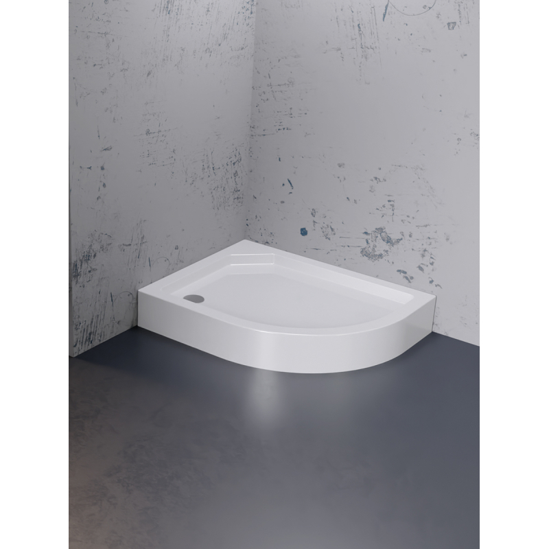 BRODZIK NEW MAXIMA ASYMETRYCZNY L BIAŁY AKRYLOWY 100x80x17 BIAŁY   NEW TRENDY B-0338
