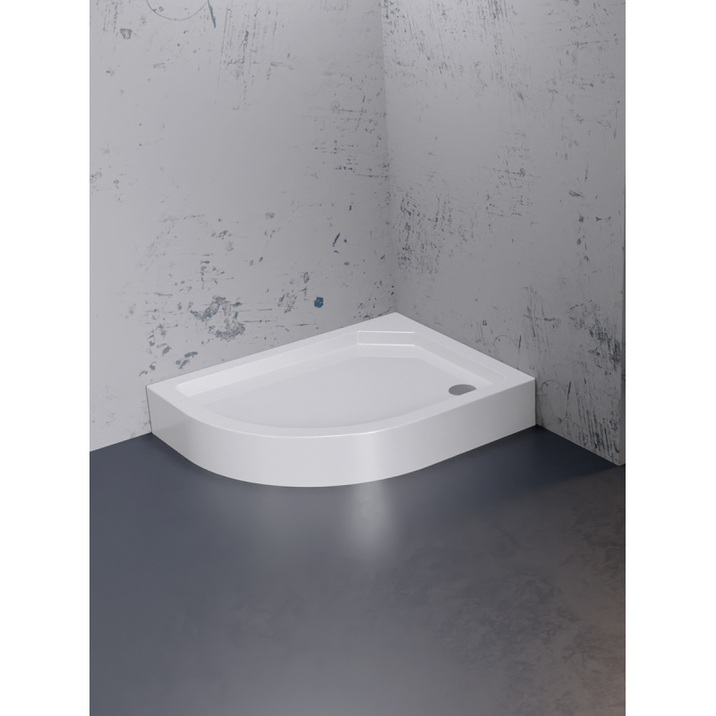 BRODZIK NEW MAXIMA ASYMETRYCZNY P BIAŁY AKRYLOWY 100x80x17 BIAŁY   NEW TRENDY B-0339