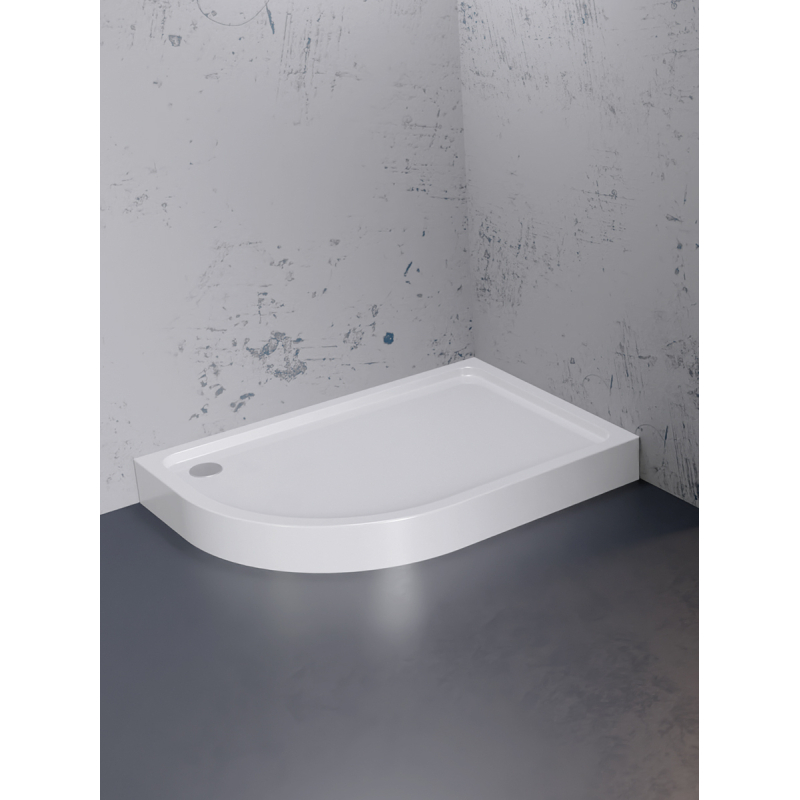 BRODZIK NEW MAXIMA ASYMETRYCZNY P BIAŁY AKRYLOWY 120x85x14 BIAŁY   NEW TRENDY B-0377